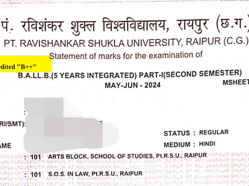 PRSU with A+ grading doesn’t know the spelling of NAAC | A+ ग्रेडिंग वाले PRSU को NAAC की स्पेलिंग नहीं मालूम: एक साल मार्कशीट में NACC छपता रहा; NSUI का विरोध, कुलपति-रजिस्ट्रार को ABCD सिखाने पहुंचने – Chhattisgarh News comp 134 1 1758950314