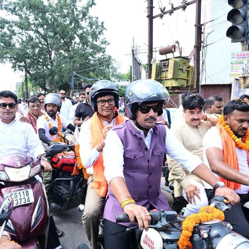 सेवा संकल्प यात्रा जांजगीर पहुंची, ओपी चौधरी ने बाइक रैली में की सहभागिता